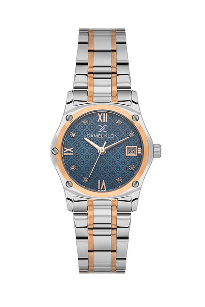 Daniel Klein Silver Dial Gold Strap Women’s Analog Watch DK.1.14271-2