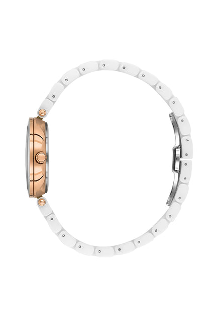 Daniel Klein Silver Dial White Strap Women’s Analog Watch DK.1.14282-1