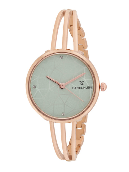 Mint green round shape watch for women- DK.1.14290-3