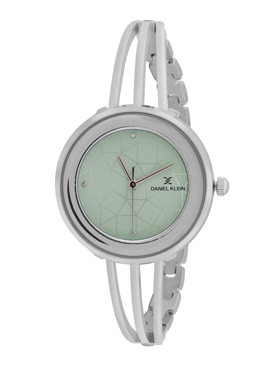 Mint green Dial with silver strap watch for women- DK.1.14290-6