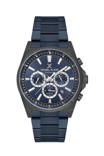 Men Navy Blue Dial Blue Chronograph Analogue Watch