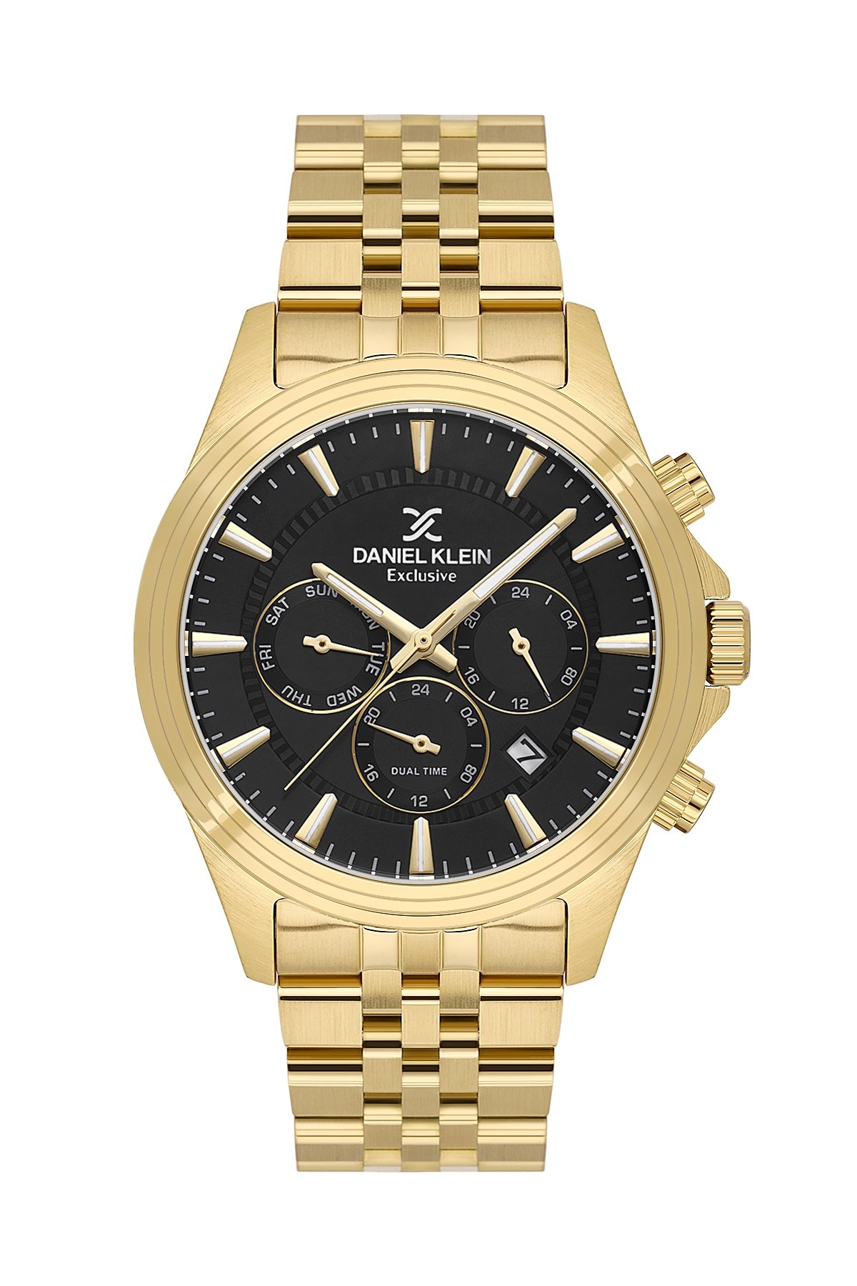 Men Black Dial Gold Chronograph Analogue Watch