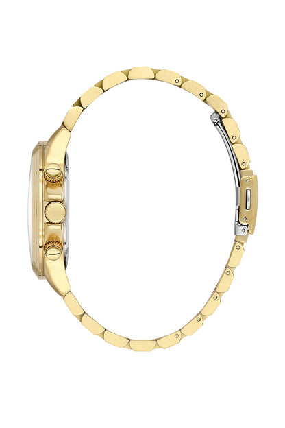 Men Black Dial Gold Chronograph Analogue Watch