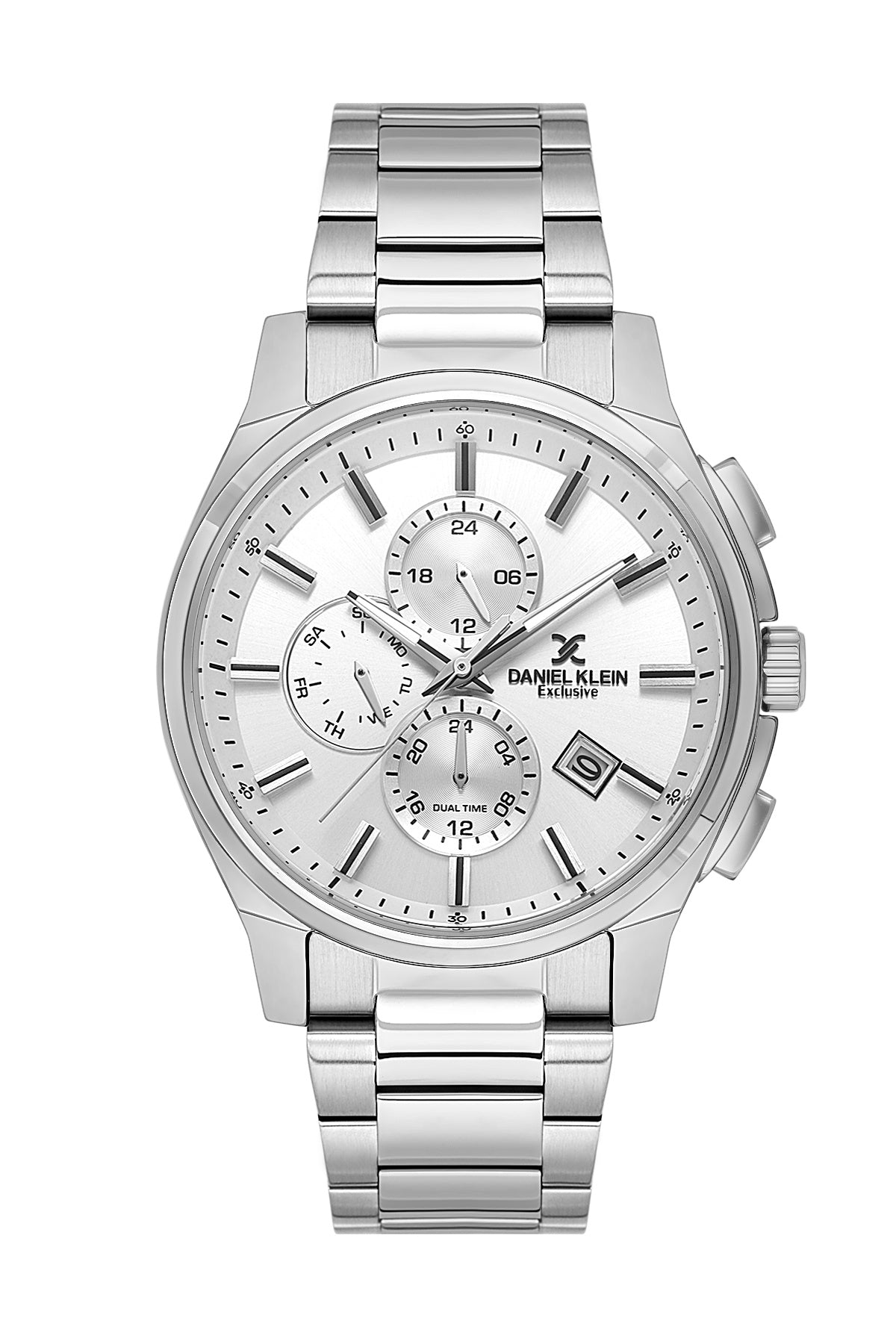 Men Silver Dial Silver Chronograph Analogue Watch