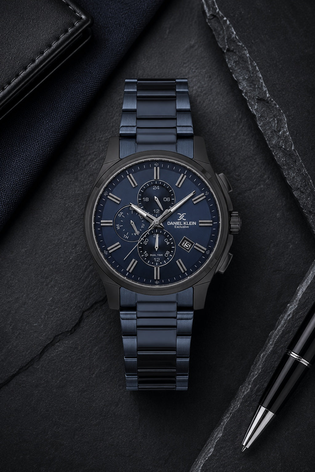 Men Blue Dial Blue Chronograph Analogue Watch
