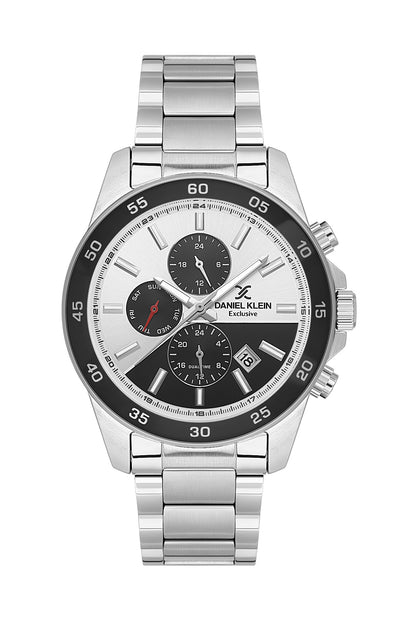 Men Silver Dial Silver Chronograph Analogue Watch