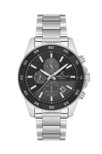 Men Grey Dial Silver Chronograph Analogue Watch