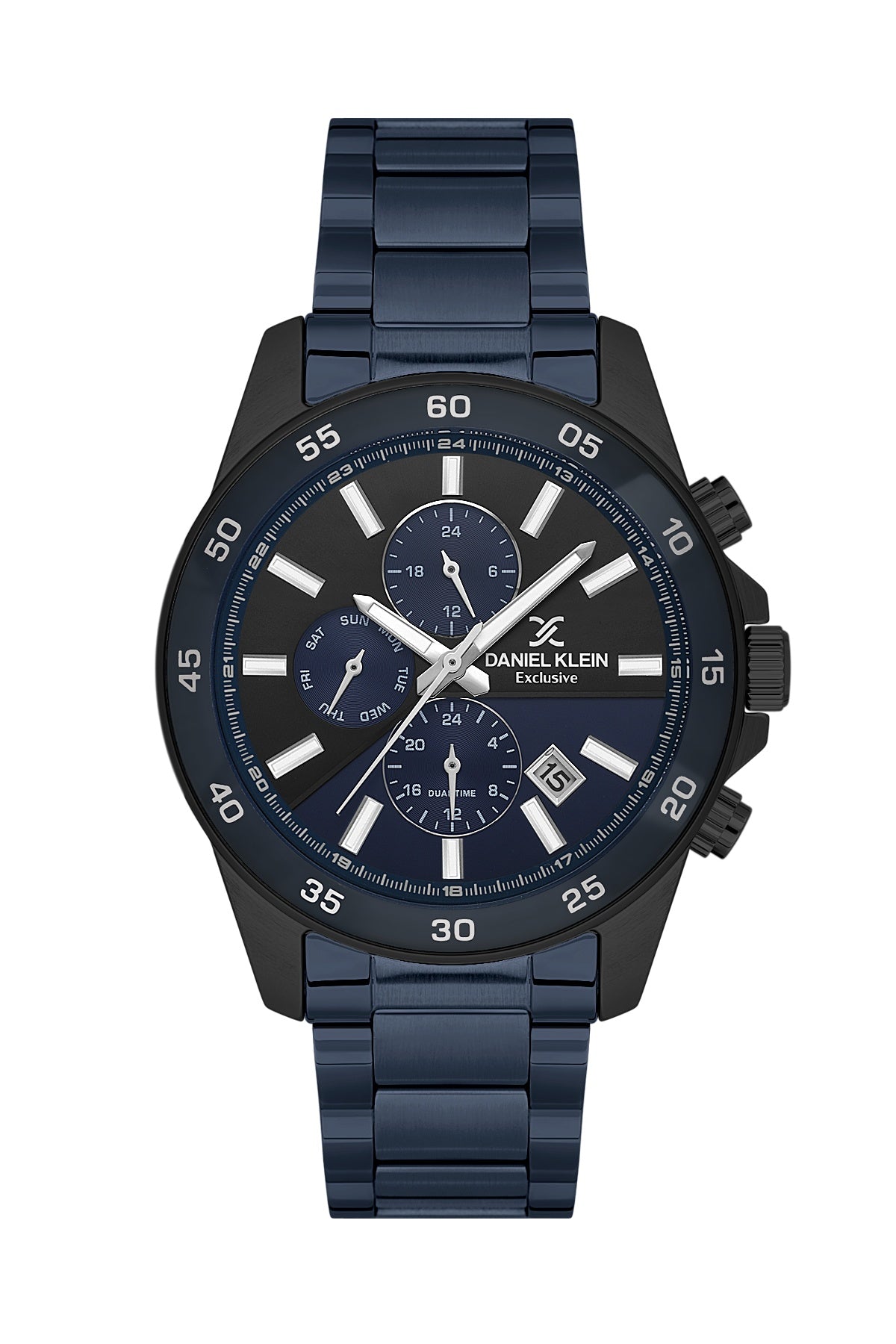 Men Navy Blue Dial Blue Chronograph Analogue Watch