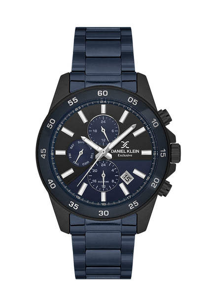 Men Navy Blue Dial Blue Chronograph Analogue Watch