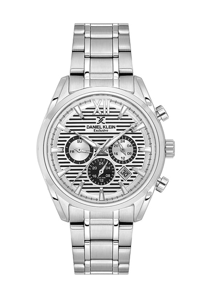 Men Silver Dial Silver Chronograph Analogue Watch