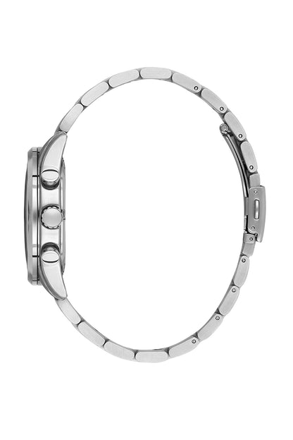 Men Black Dial Silver Chronograph Analogue Watch