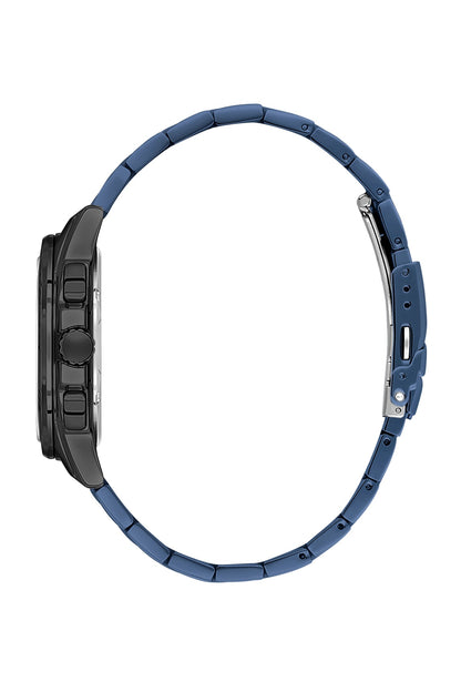 Men Navy Blue Dial Blue Chronograph Analogue Watch