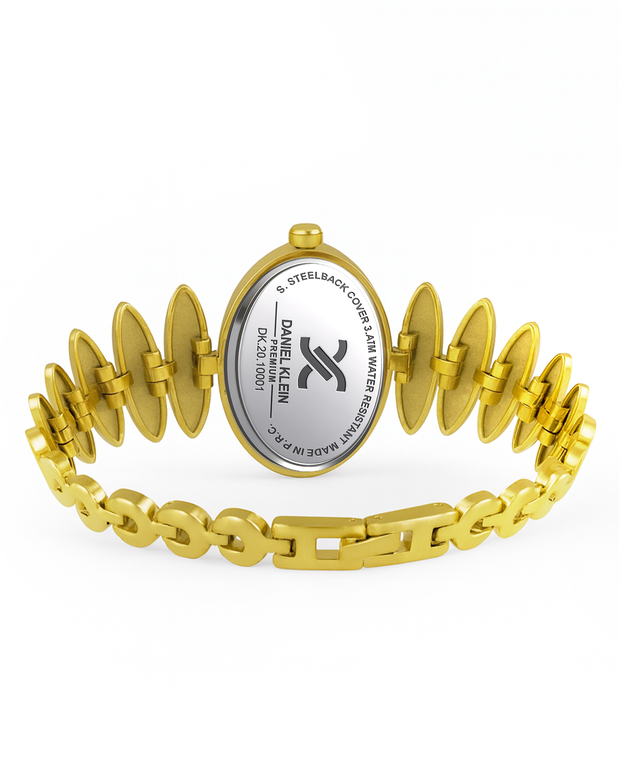 "Daniel Klein Women’s Luxe Oval Gold Bracelet Watch – Elegant White Dial, Premium Design" DK.20.10001-2