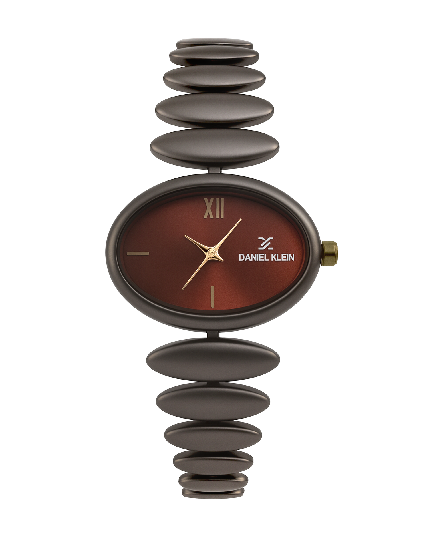 "Daniel Klein Women’s Brown Bracelet Watch – Elegant Maroon Oval Dial, Premium Design "