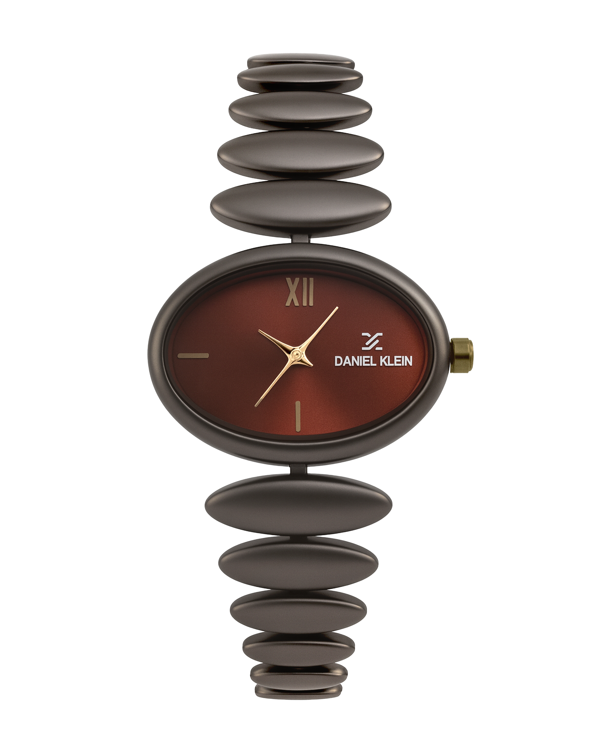 "Daniel Klein Women’s Brown Bracelet Watch – Elegant Maroon Oval Dial, Premium Design "