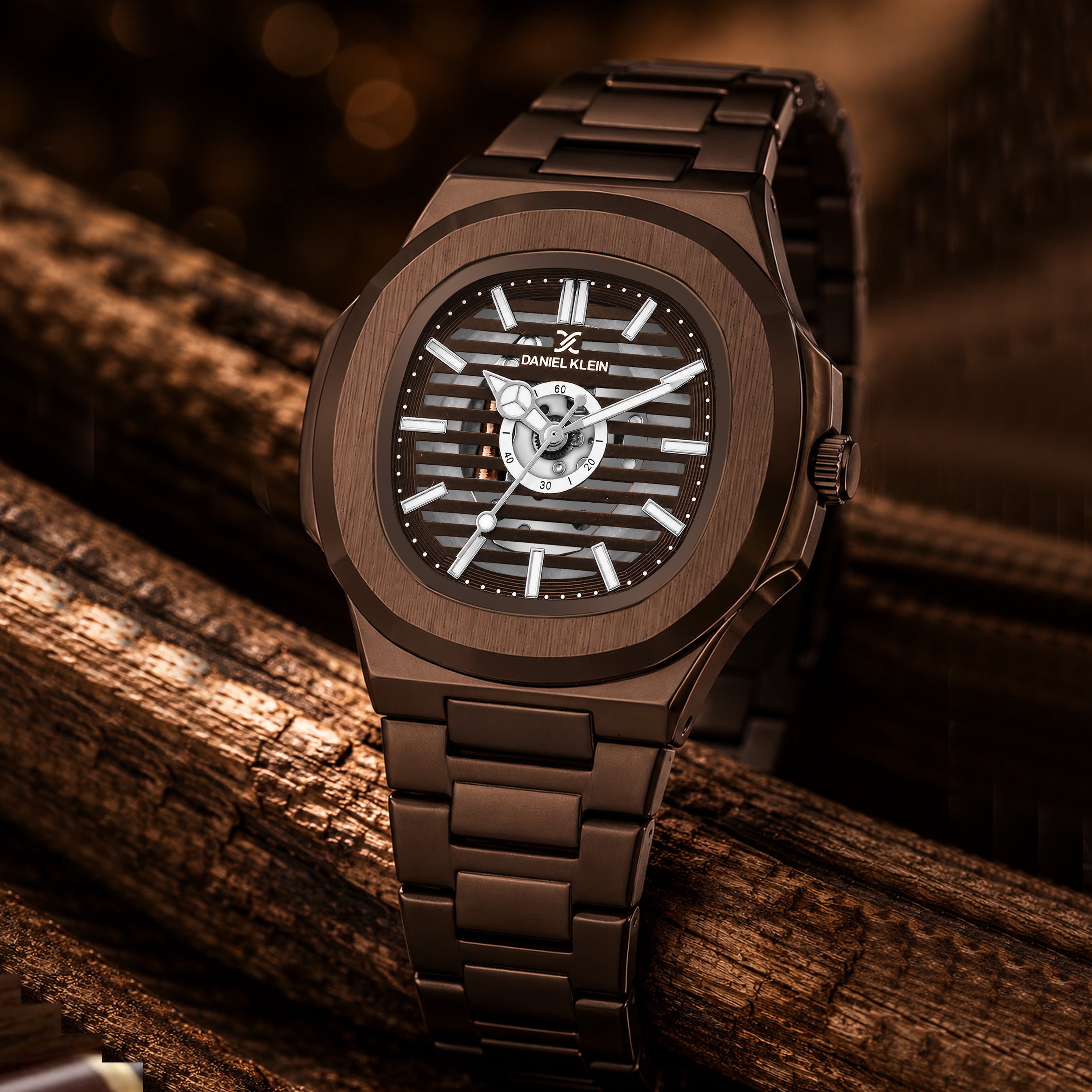 Daniel Klein Luxury  Skeleton Dial Analog Watch for Men