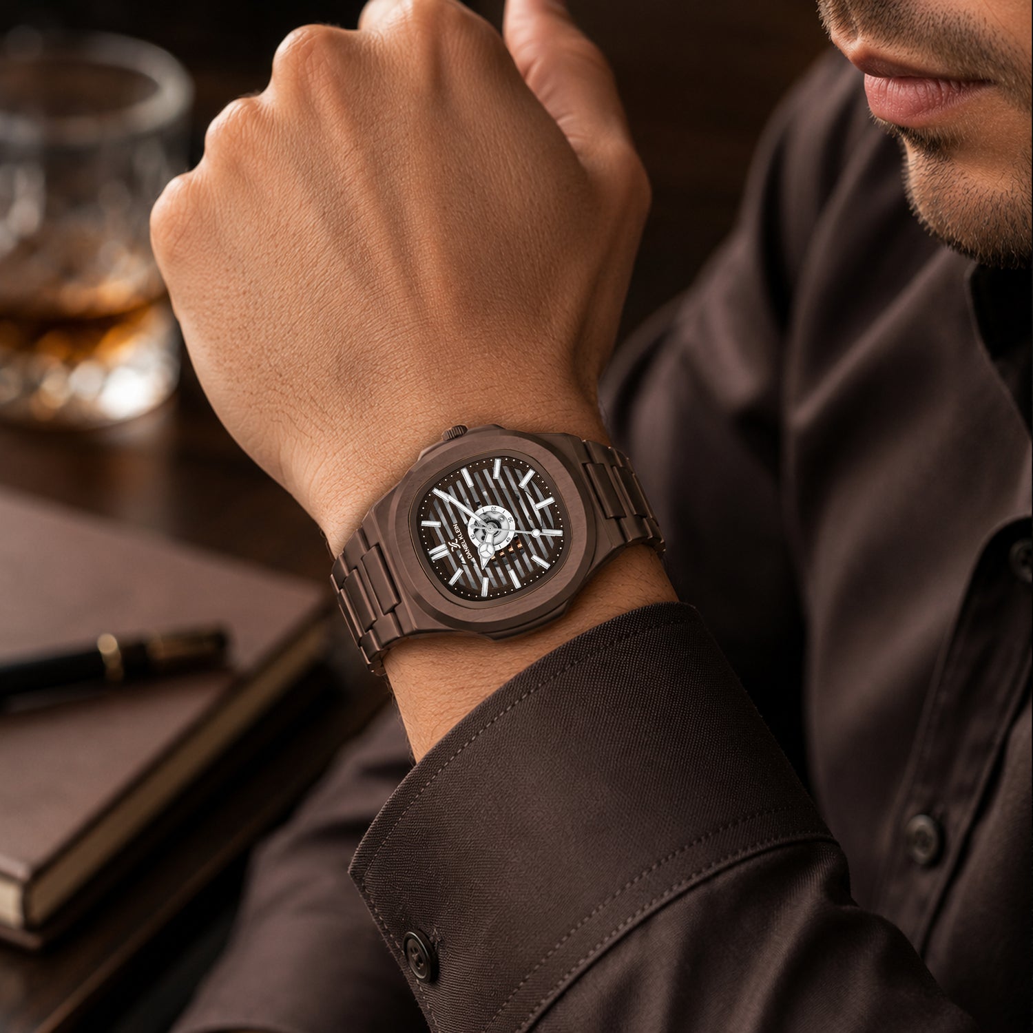 Daniel Klein Luxury  Skeleton Dial Analog Watch for Men