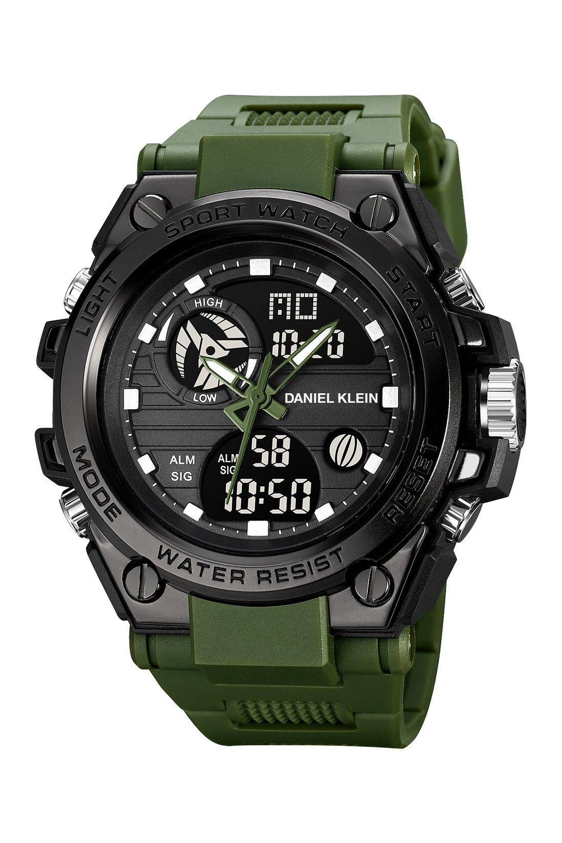 Black Analog Digital Men Watch with Polyurethane Strap