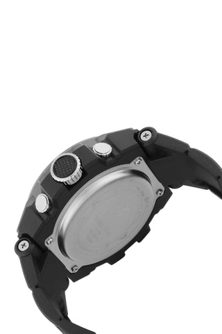 Black Analog Digital Men Watch with Polyurethane Strap