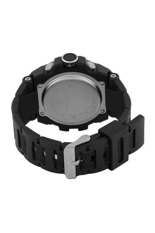 Black Analog Digital Men Watch with Polyurethane Strap