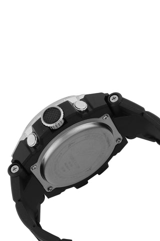 Black Analog Digital Men Watch with Polyurethane Strap