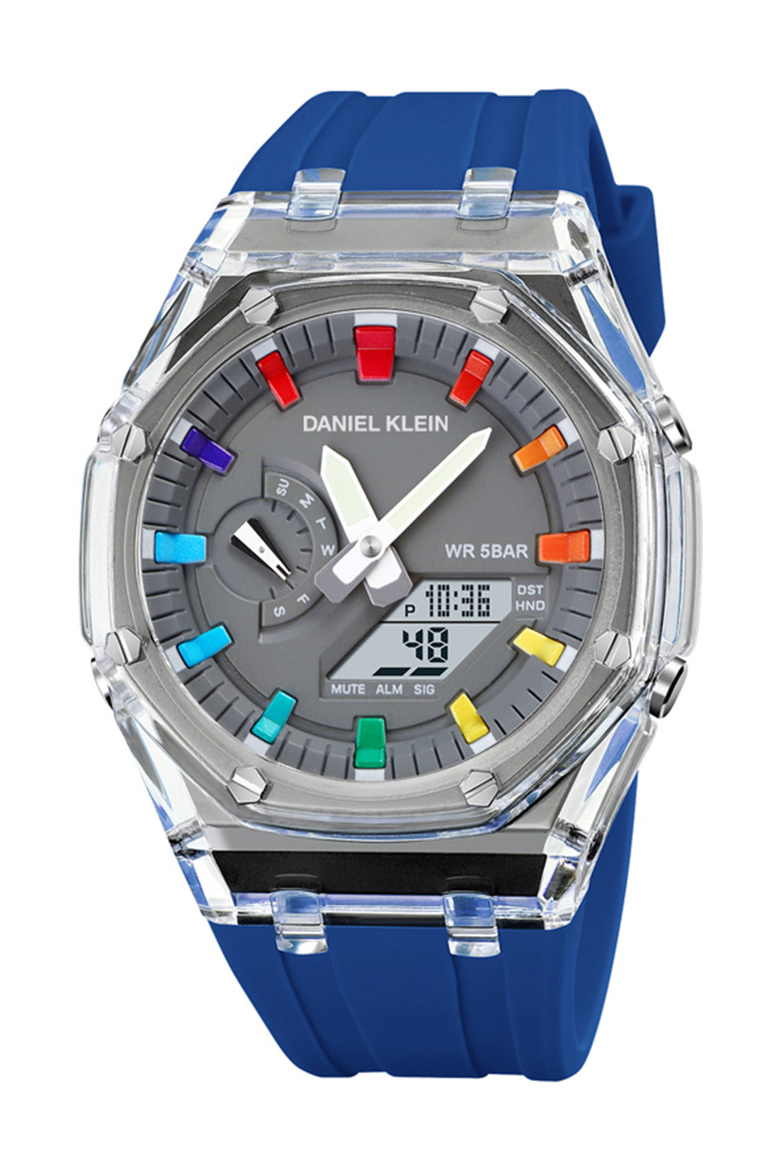 Grey Analog Digital Men Watch with silicone  Strap