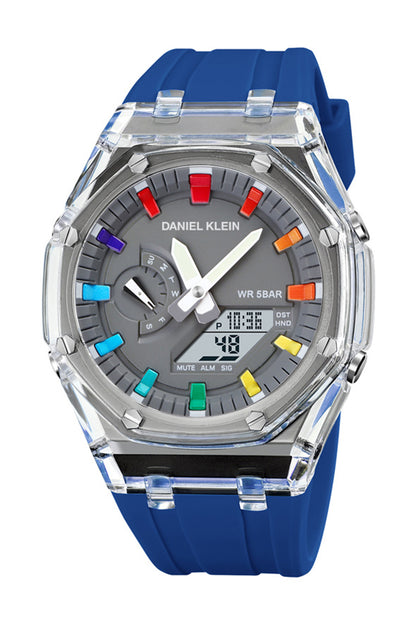 Grey Analog Digital Men Watch with silicone  Strap