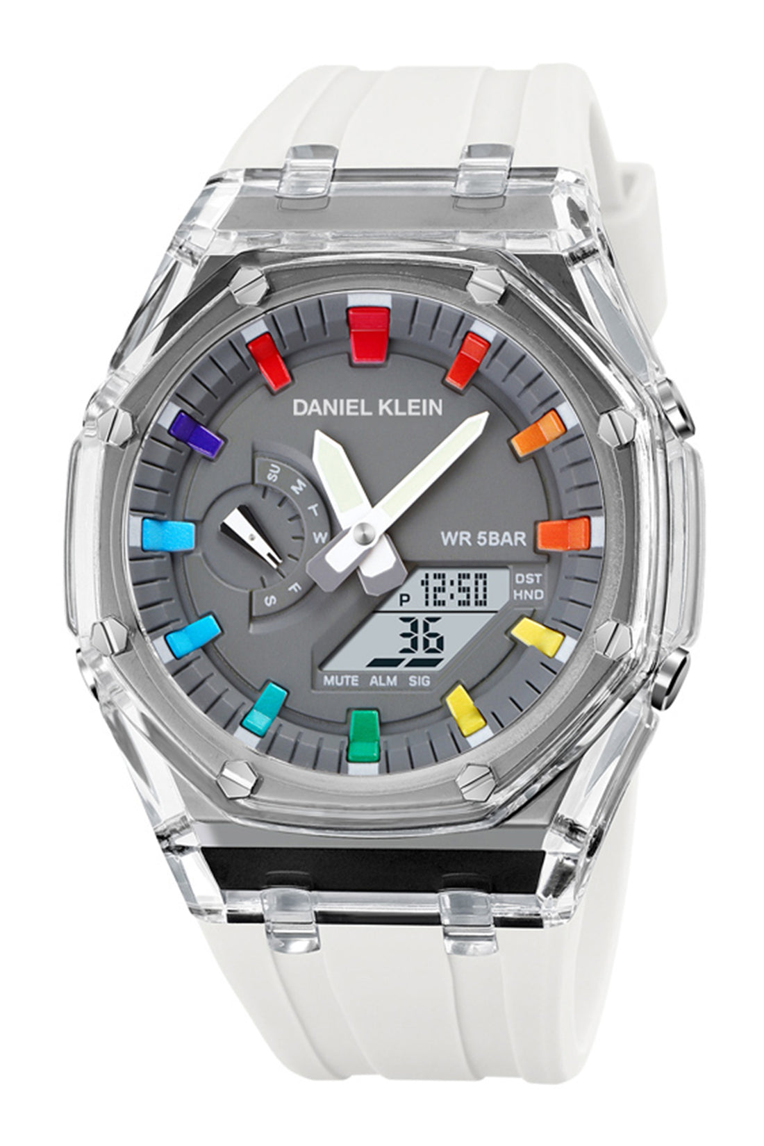 Grey Analog Digital Men Watch with silicone  Strap
