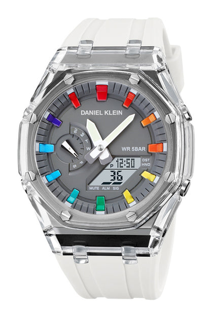Grey Analog Digital Men Watch with silicone  Strap