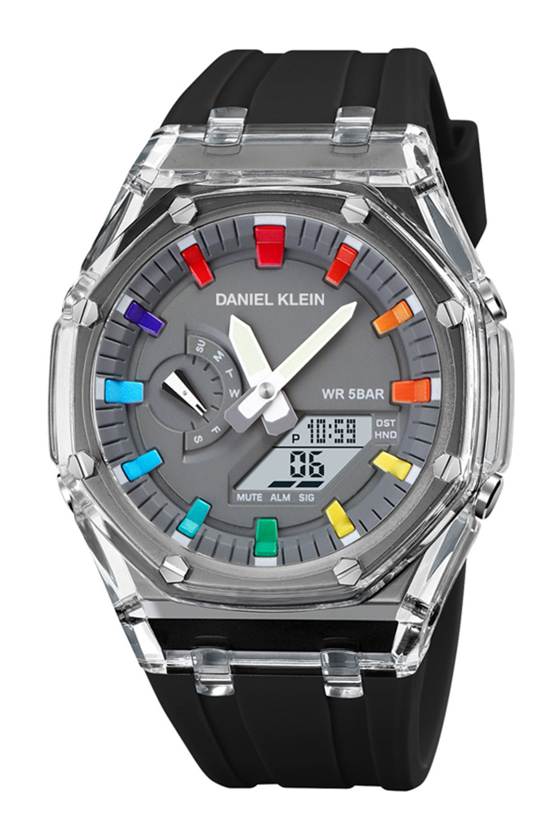 Grey Analog Digital Men Watch with silicone  Strap