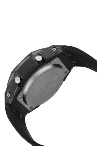 Black Analog Digital Men Watch with silicone  Strap