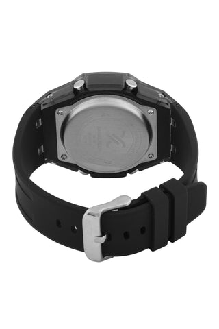 Black Analog Digital Men Watch with silicone  Strap