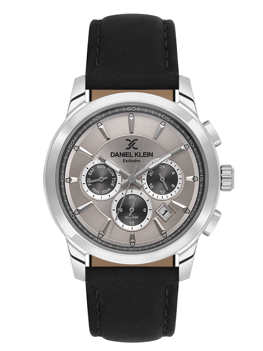 Daniel Klein Men’s Warm Grey Dial Black Leather Watch DK.6.14032-1