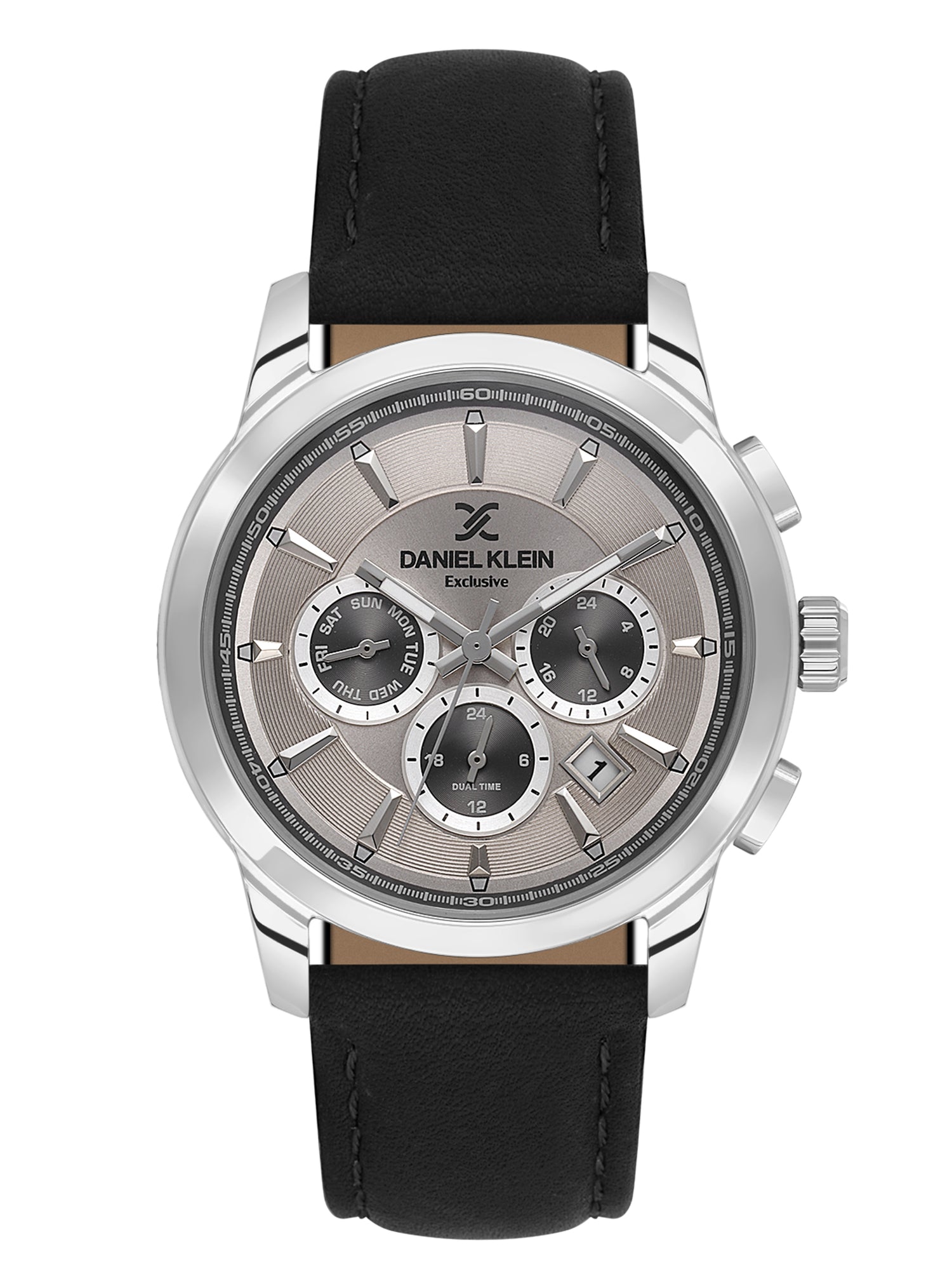 Daniel Klein Men’s Warm Grey Dial Black Leather Watch DK.6.14032-1