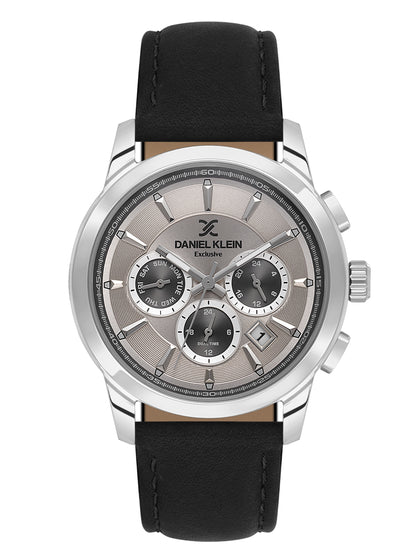 Daniel Klein Men’s Warm Grey Dial Black Leather Watch DK.6.14032-1