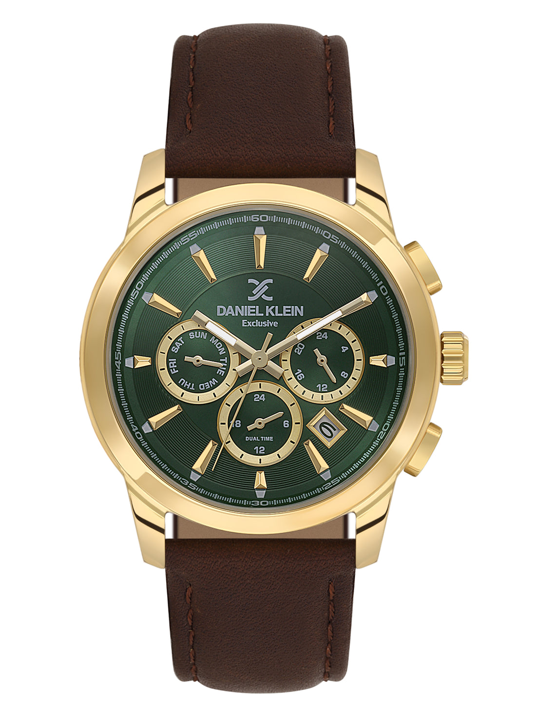 Daniel Klein Men’s Dark Green Dial Brown Leather Watch DK.6.14032-4