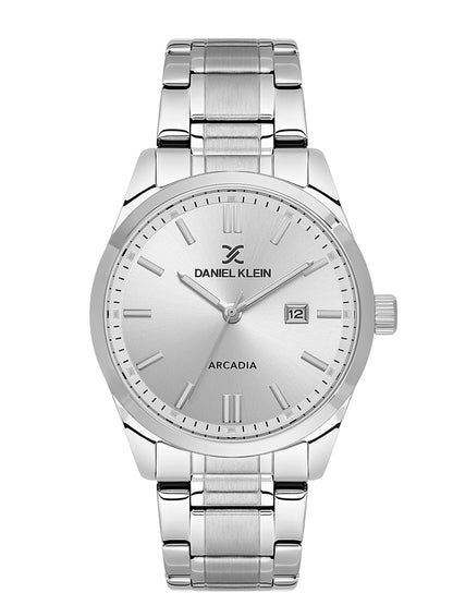 Daniel Klein Arcadia Men’s Silver Steel Strap Watch DK.6.14085-1