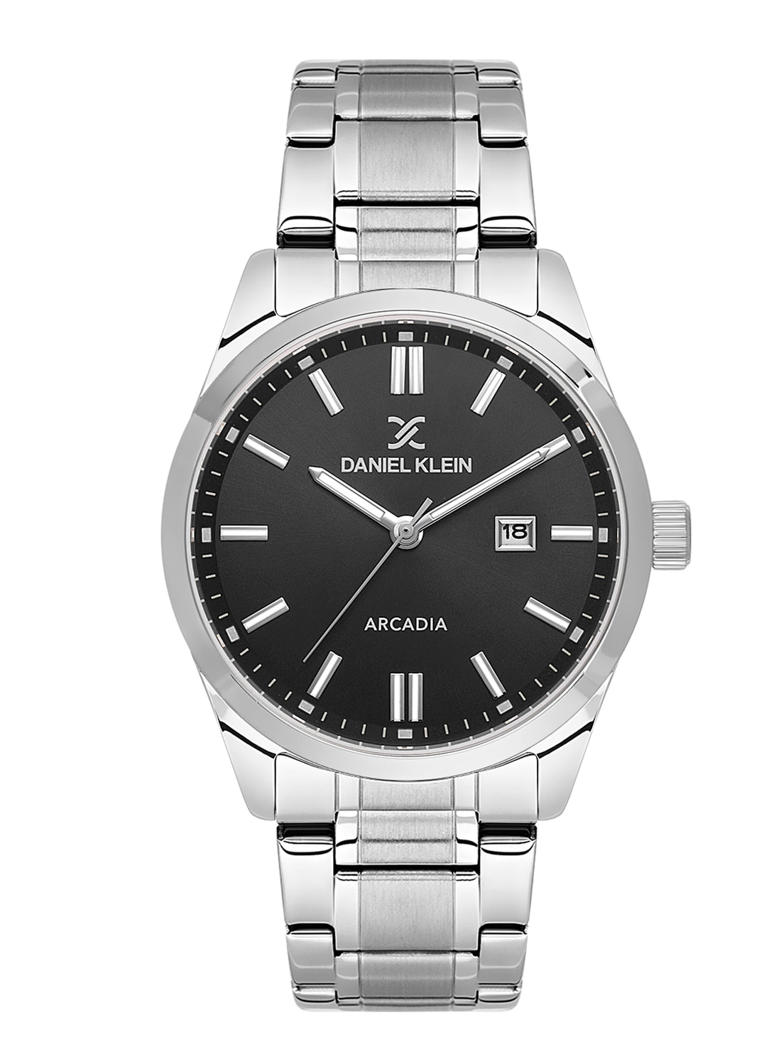 Daniel Klein Arcadia Men’s Gun Black Steel Strap Watch DK.6.14085-2