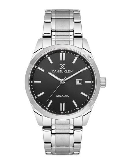 Daniel Klein Arcadia Men’s Gun Black Steel Strap Watch DK.6.14085-2