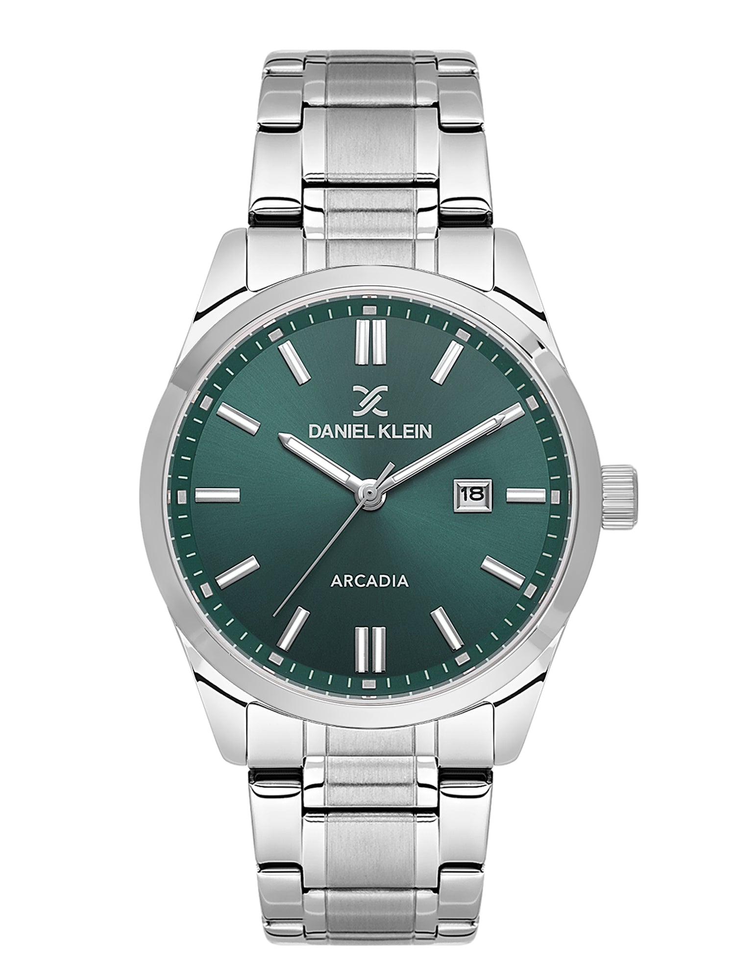 Daniel Klein Arcadia Men’s Dark Green Steel Strap Watch cc