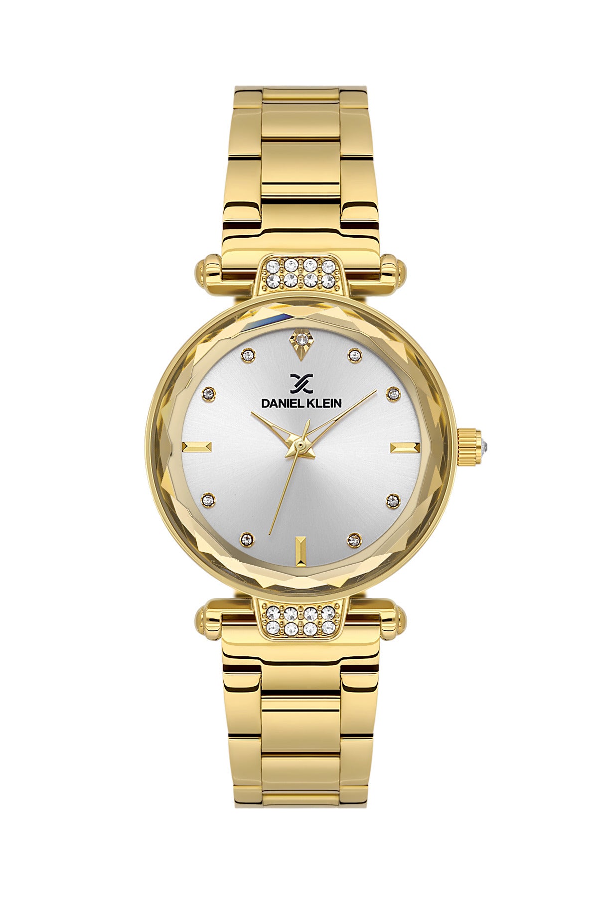 Daniel Klein Women’s Analog Watch – Silver Dial, Gold Strap DK.6.14132-2