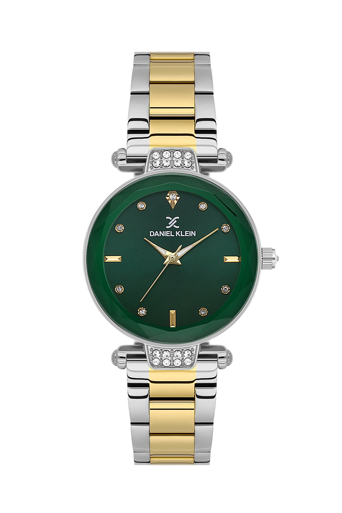 Daniel Klein Women’s Analog Watch – Dark Green Dial, Silver–Gold Strap DK.6.14132-4