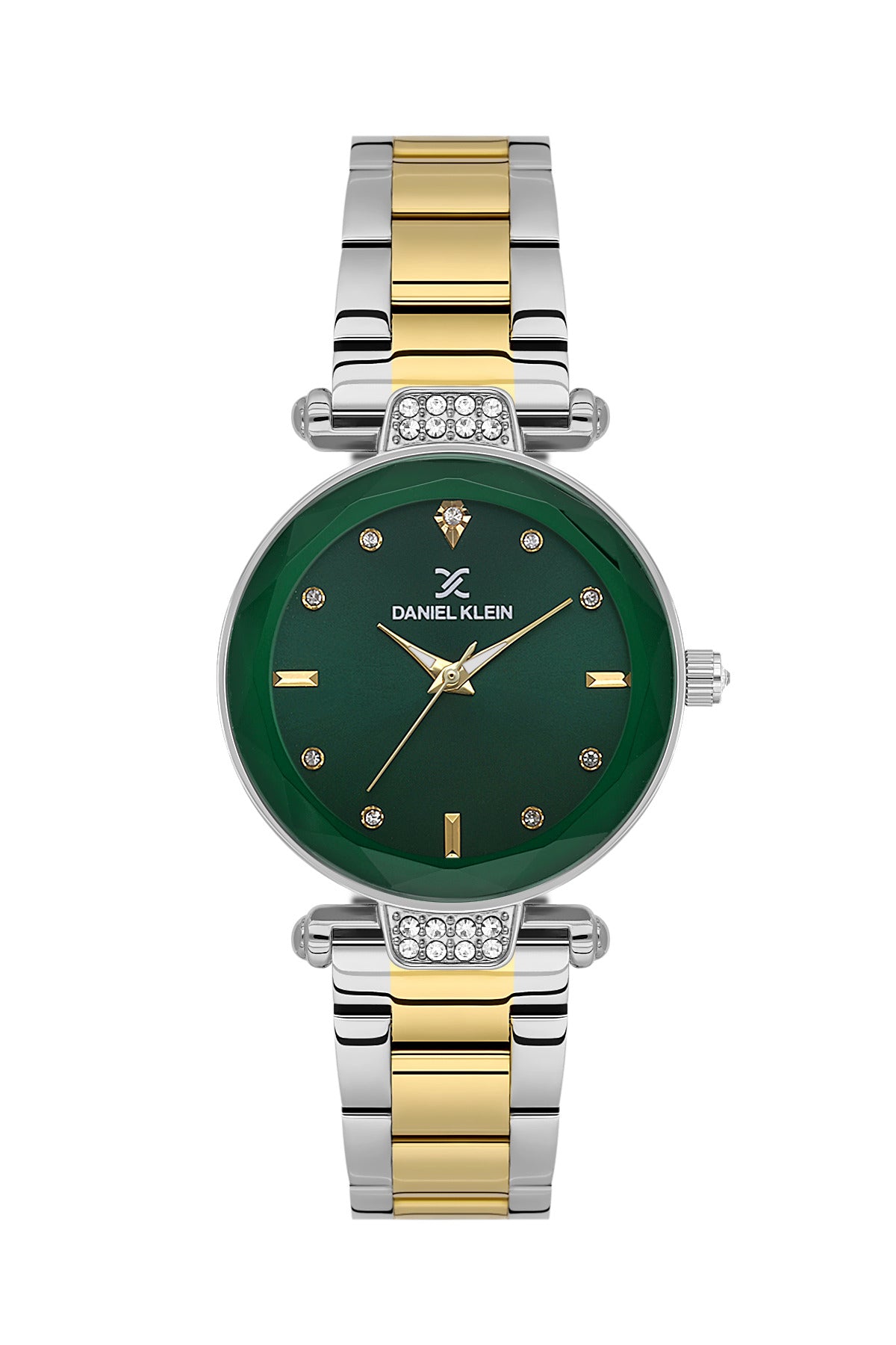 Daniel Klein Women’s Analog Watch – Dark Green Dial, Silver–Gold Strap DK.6.14132-4