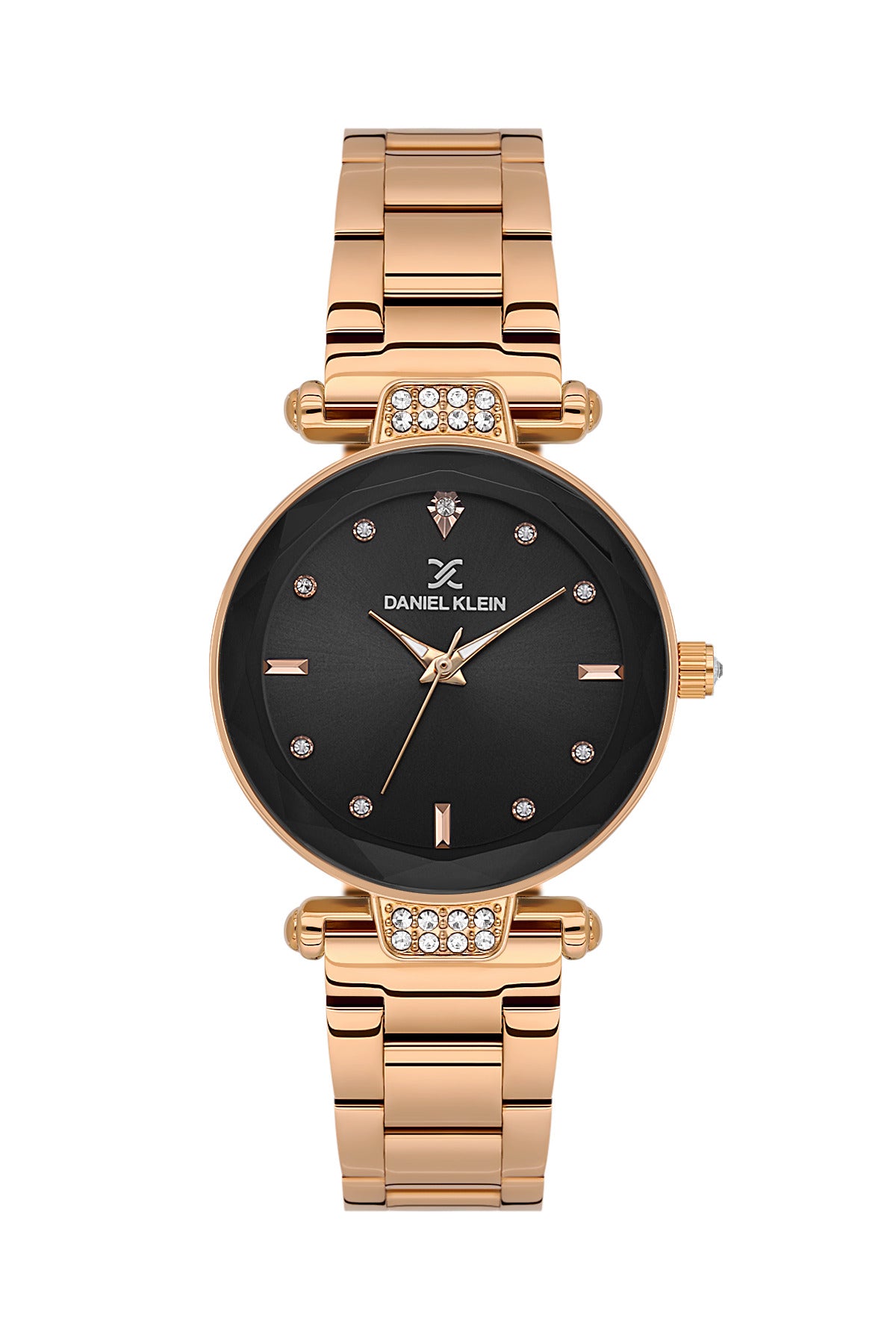 Daniel Klein Women’s Analog Watch – Gun Black Dial, IP Pink Rose Gold Strap DK.6.14132-5
