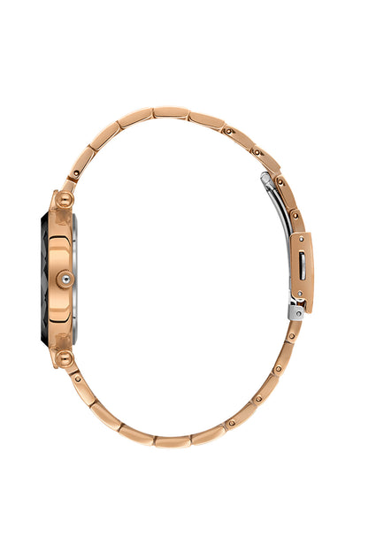 Daniel Klein Women’s Analog Watch – Gun Black Dial, IP Pink Rose Gold Strap DK.6.14132-5