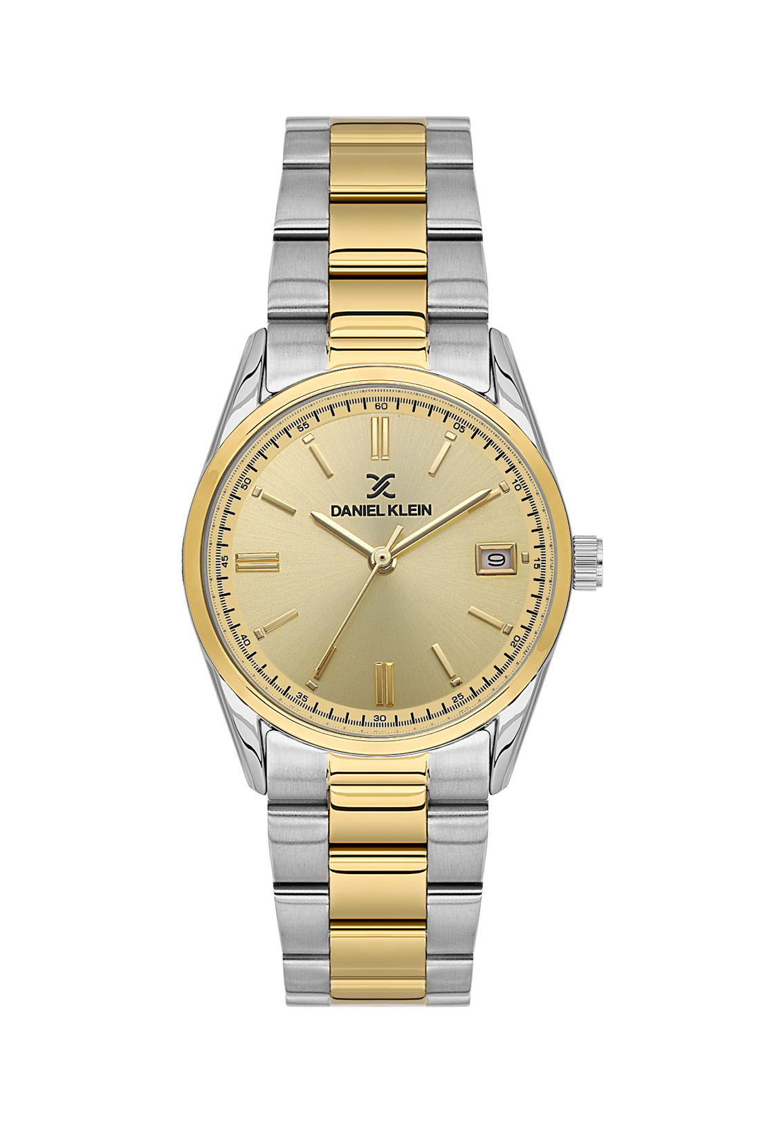 Daniel Klein Women’s Analog Watch – Light Champagne Dial, Silver–Gold Strap DK.6.14133-4
