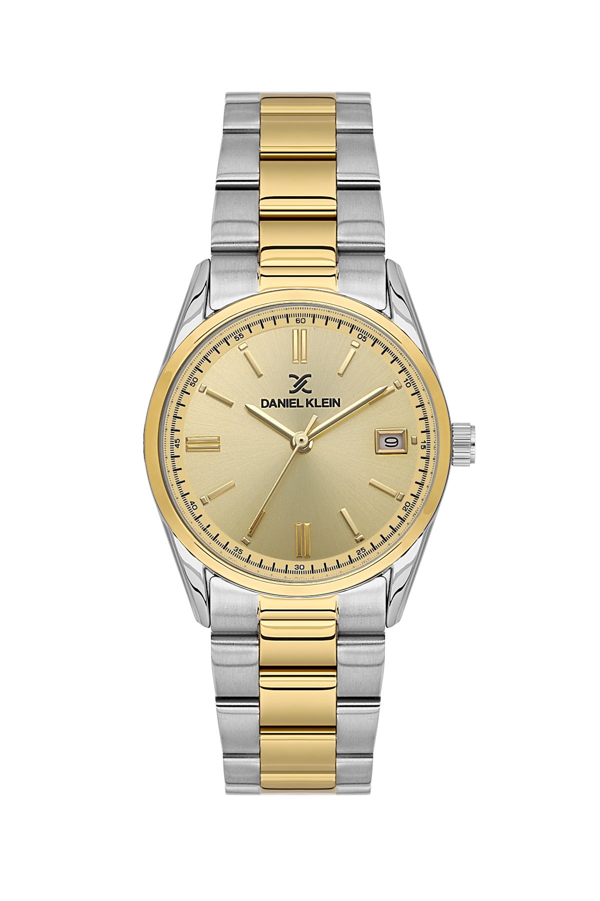 Daniel Klein Women’s Analog Watch – Light Champagne Dial, Silver–Gold Strap DK.6.14133-4