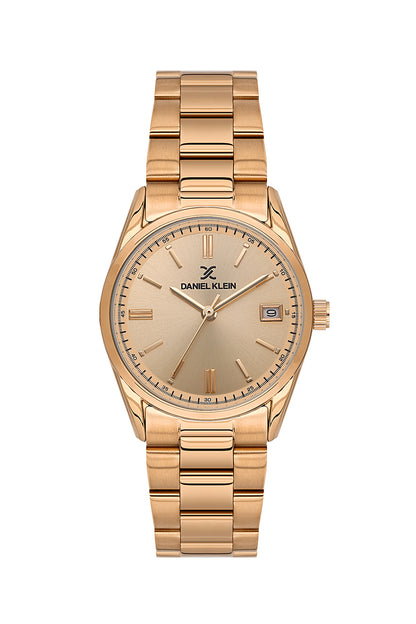 Daniel Klein Women’s Analog Watch – Silver Dial, IP Pink Rose Gold Strap DK.6.14133-5