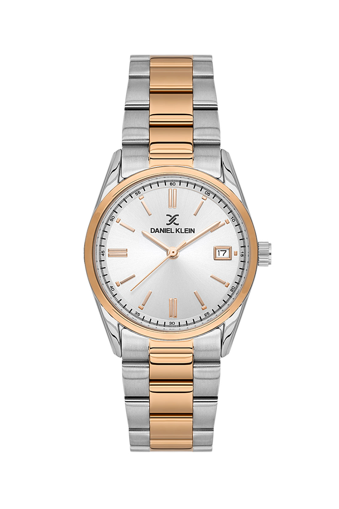 Daniel Klein Women’s Analog Watch – Silver Dial, Silver–Rose Gold Strap DK.6.14133-6