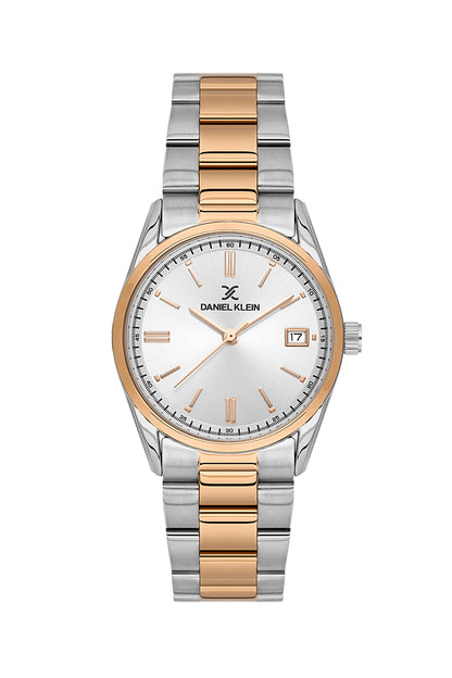 Daniel Klein Women’s Analog Watch – Silver Dial, Silver–Rose Gold Strap DK.6.14133-6